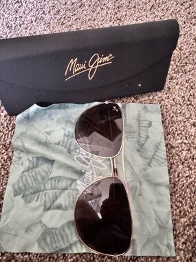 Maui Jim Gold Aviator Sunglasses